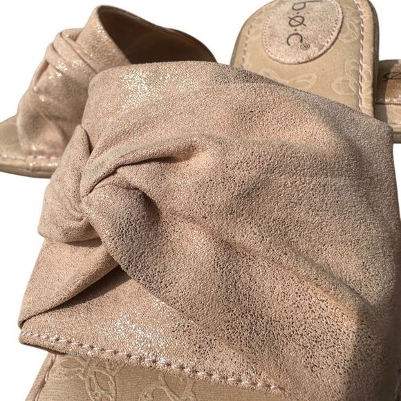 BOC Born Concepts Hayley Pink Rose Gold Fabric Slides Size 9 - Picture 3 of 12